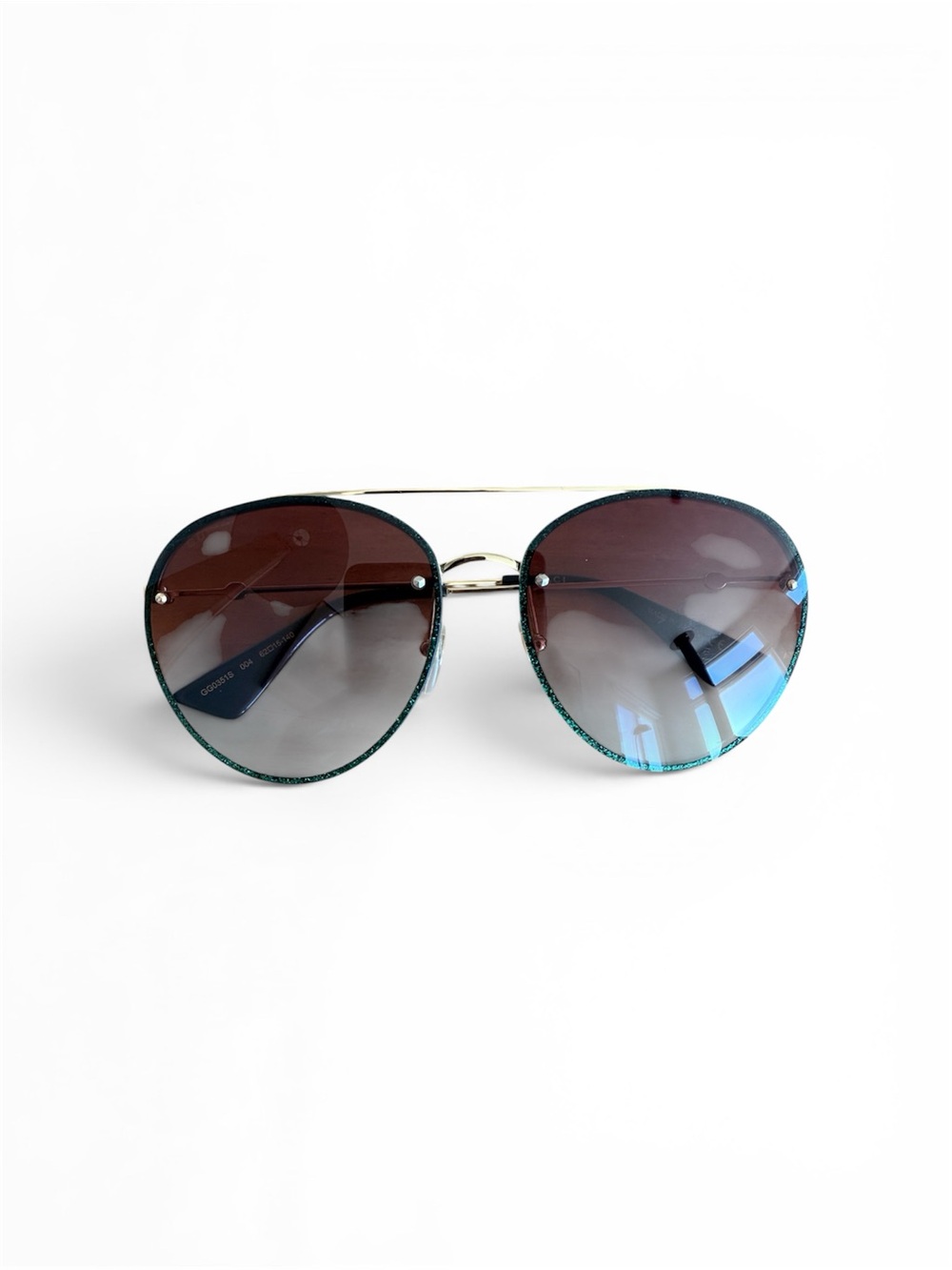 Gucci GG0351S 004 Gradient Women's Aviator Sunglasses - Gold/Red